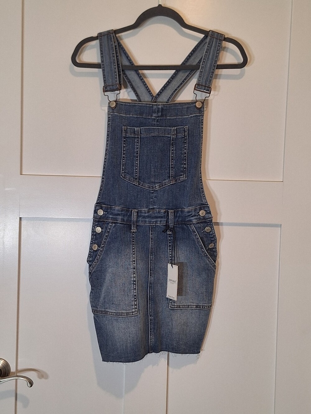 Judy Blue Overall Denim Mini Skirt Cotton Stretch JB 2821 Size Small NEW